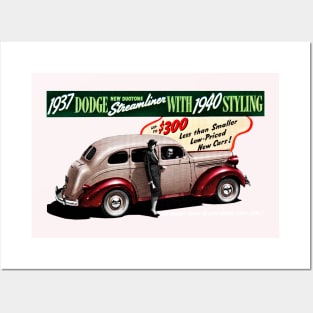 1937 STREAMLINER CAR - advert Posters and Art